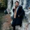 Madmext Black Long Faux Shearling Down Coat 5995