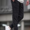 Madmext Checked Black Jogger