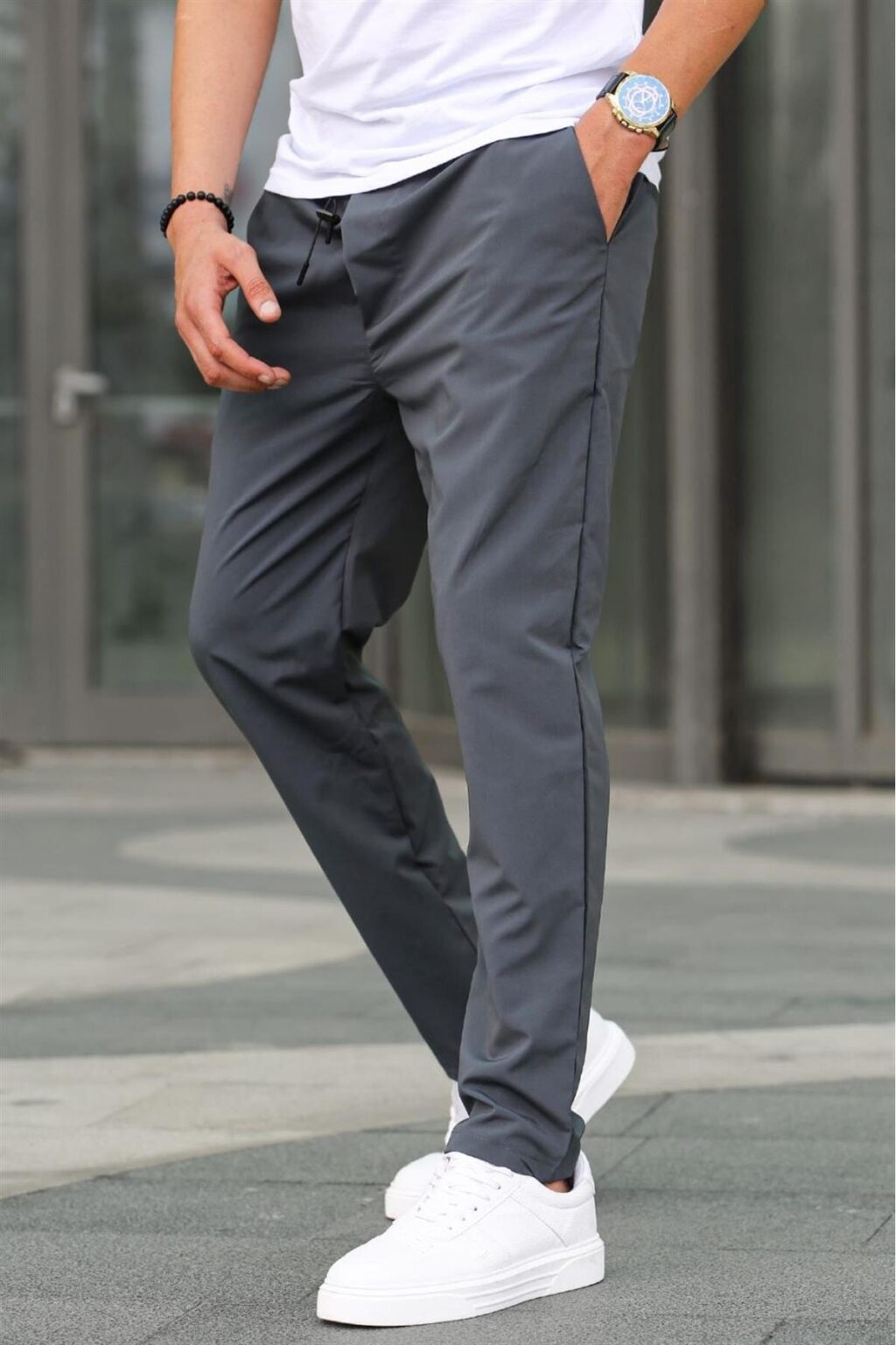 Madmext Fabric Parachute Smoked Basic Men's Trousers 6513