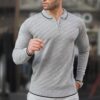 Madmext Gray Men's Zippered Knitwear Sweater 6824