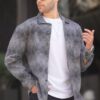 Madmext Gray Patterned Lumberjack Shirt For Men 6711