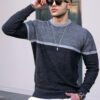 Madmext Men's Anthracite Color Block Sweater 4734