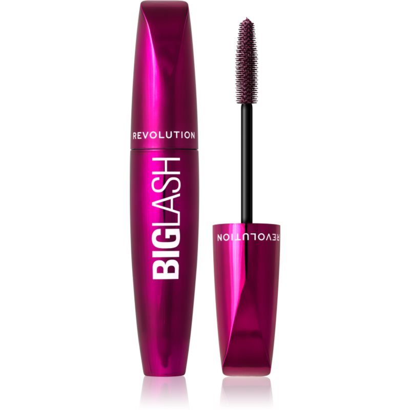 Makeup Revolution Big Lash Volume dúsító és hosszabbító szempillaspirál árnyalat Burgundy 8 ml