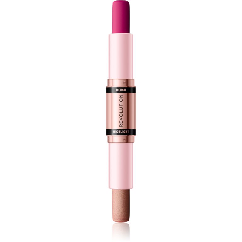 Makeup Revolution Blush & Highlight Cream Blush & Highlight stift árnyalat Sparkling Wine Shine 2x4