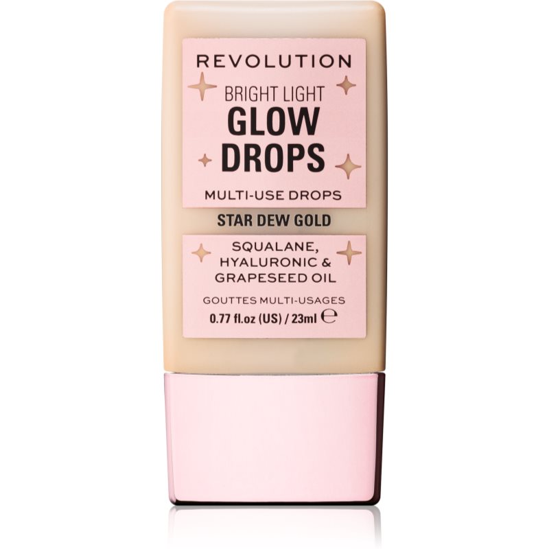 Makeup Revolution Bright Light Glow Drops folyékony bőrélénkítő árnyalat Golden Star Dew 23 ml-Ár