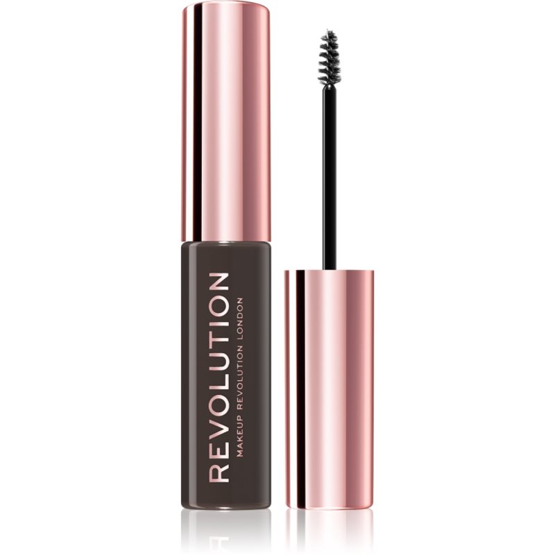 Makeup Revolution Brow Fixer szemöldökzselé árnyalat Dark Brown 6 ml-Eredeti