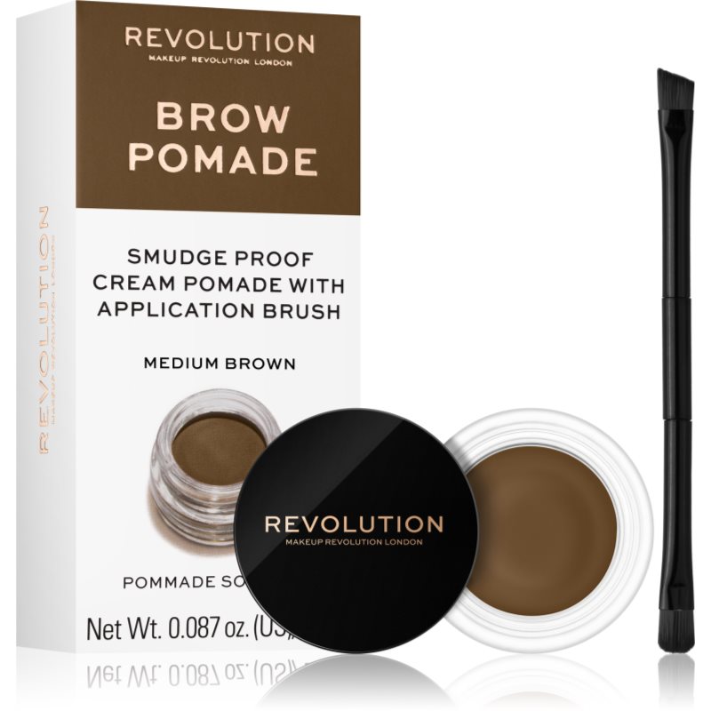 Makeup Revolution Brow Pomade szemöldök pomádé árnyalat Medium Brown 2.5 g-Eredeti