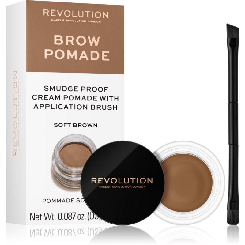 Makeup Revolution Brow Pomade szemöldök pomádé árnyalat Soft Brown 2.5 g-Eredeti