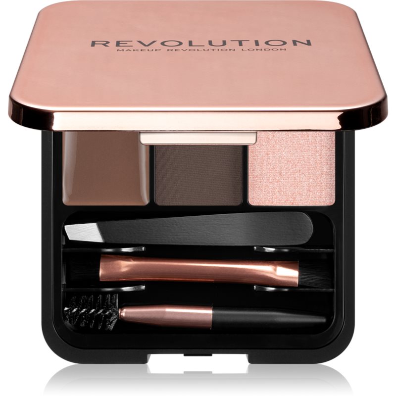 Makeup Revolution Brow Sculpt Kit szett a tökéletes szemöldökért árnyalat Dark 2.2 g-Eredeti