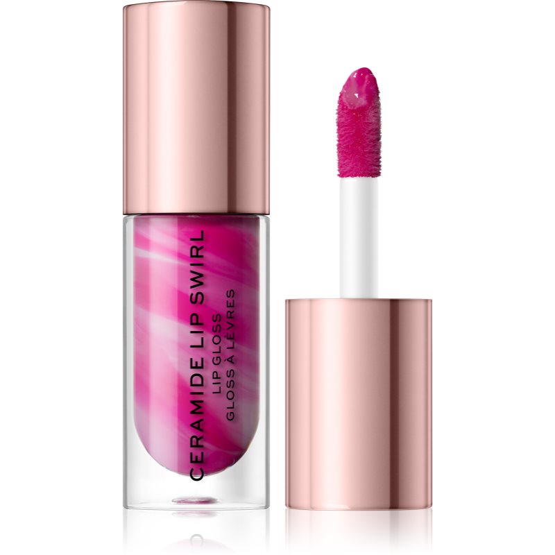 Makeup Revolution Ceramide Swirl hidratáló ajakfény árnyalat Berry Pink 4