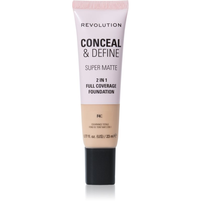 Makeup Revolution Conceal & Define mattító alapozó árnyalat F4C 23 ml-ár