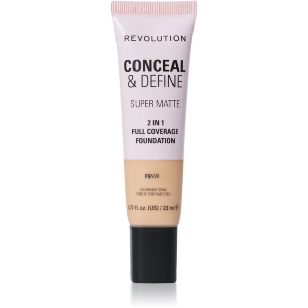 Makeup Revolution Conceal & Define mattító alapozó árnyalat F5NW 23 ml-ár