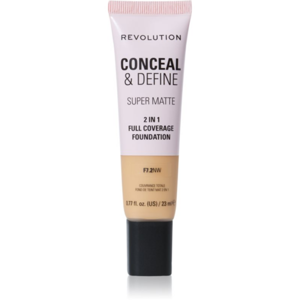 Makeup Revolution Conceal & Define mattító alapozó árnyalat F7.2NW 23 ml-ár