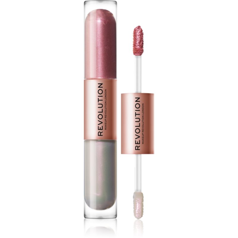 Makeup Revolution Double Up folyékony szemhéjfesték 2 az 1-ben árnyalat Opulence Light Pink 2x2
