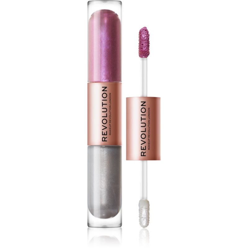 Makeup Revolution Double Up folyékony szemhéjfesték 2 az 1-ben árnyalat Subliminal Lilac 2x2
