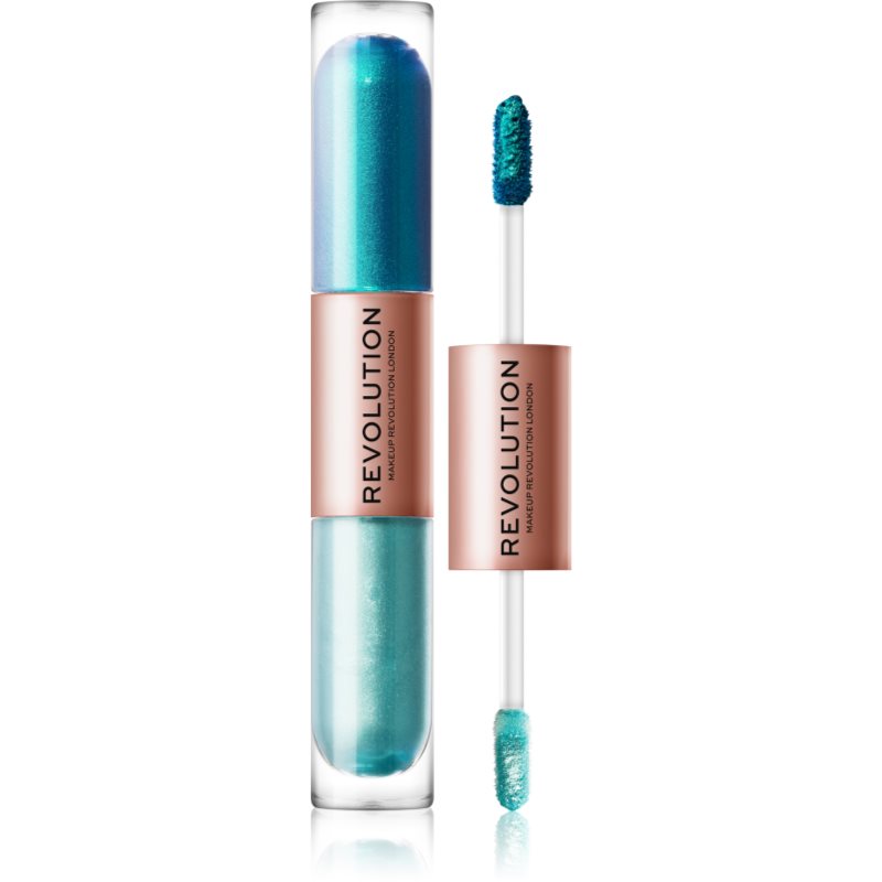Makeup Revolution Double Up folyékony szemhéjfesték 2 az 1-ben árnyalat Tranquillity Blue 2x2