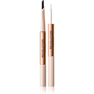 Makeup Revolution Fluffy Brow Filter Duo Kétoldalú szemöldök ceruza a formáért és a fixálásért árnyalat Dark Brown 0.12 g-Ár