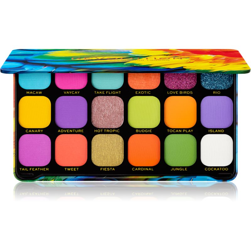 Makeup Revolution Forever Flawless szemhéjfesték paletta árnyalat Bird of Paradise 18 x 1.1 g-Eredeti