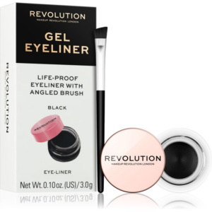 Makeup Revolution Gel Eyeliner Pot tartós zselés szemhéjtus ecsettel árnyalat Black 3 g-Eredeti
