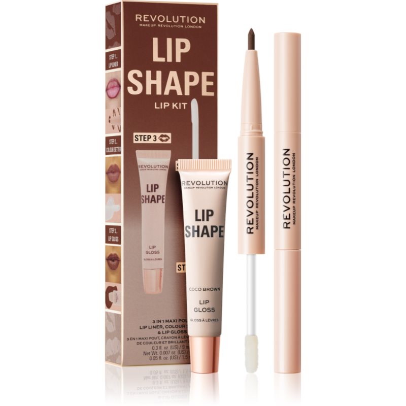 Makeup Revolution Lip Shape Kit ajakápoló készlet árnyalat Coco Brown 1 db-Ár