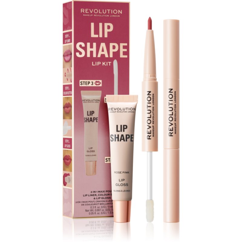 Makeup Revolution Lip Shape Kit ajakápoló készlet árnyalat Rose Pink 1 db-Ár