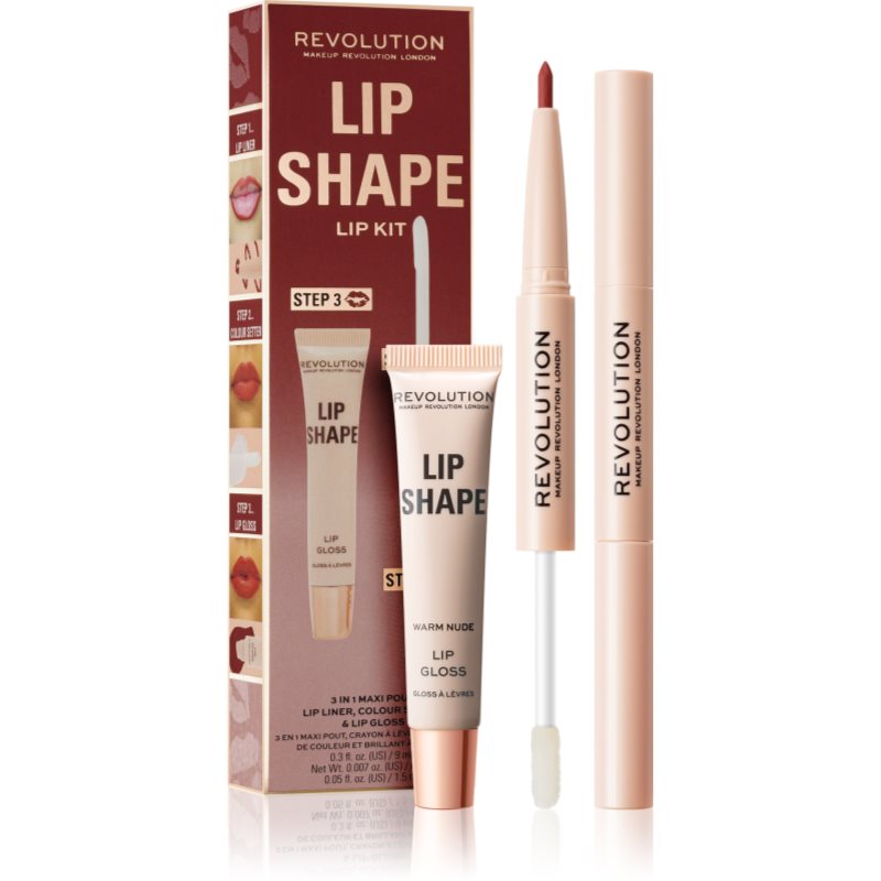 Makeup Revolution Lip Shape Kit ajakápoló készlet árnyalat Warm Nude 1 db-Ár