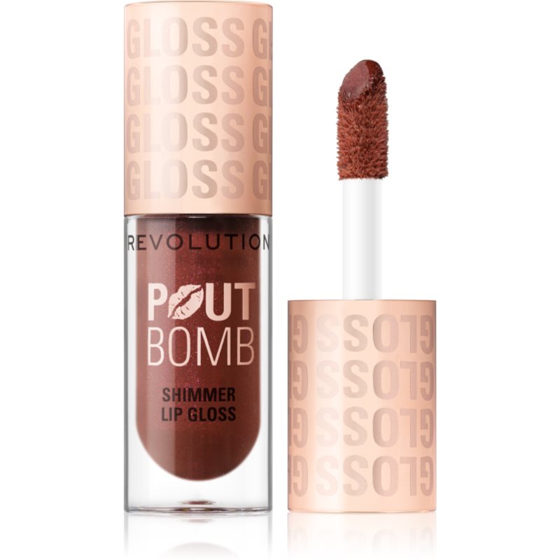 Makeup Revolution Shimmer Gloss csillogó ajakfény árnyalat Chocolate Sparkle 4.5 ml