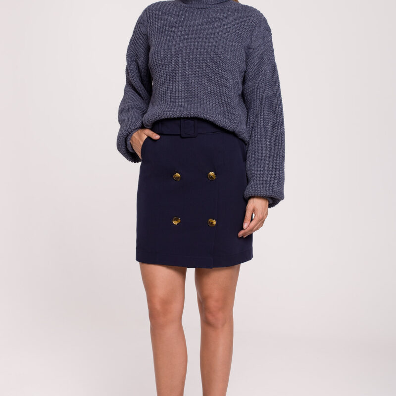 Makover Woman's Skirt K113 Navy Blue