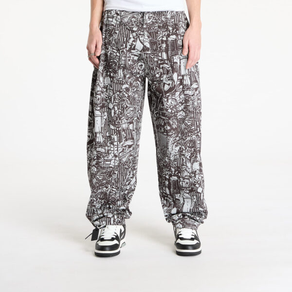 Marcelo Burlon Aop Mech Baggy Pajama Pants Dark Grey Me S-alacsony-ár