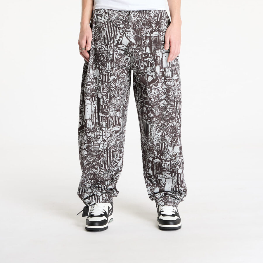 Marcelo Burlon Aop Mech Baggy Pajama Pants Dark Grey Me S-alacsony-ár