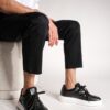 Marjin Men's Sneakers High-Sole Lace-Up Sneakers Azka Black.