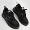 Marjin Men's Sneakers Thick Sole Lace-Up Sneakers Vetur Black.