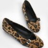 Marjin Women's Banded Flats Flats Leopard Scalloped