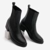 Marjin Women's Elastic Side Band Casual Boots Espato Black