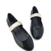 Marjin Women's Gold Band Flat Flats Rosva Black