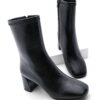 Marjin Women's Heeled Boots with Flat Toe Zipper Nonas black