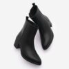 Marjin Women's High Heel Boots Pointed Toe Zipper Cerin Black