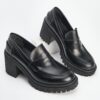 Marjin Women's Loafers Thick Heeled Casual Shoes Zumes Black.