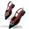 Marjin Women's Pointed Toe Open-Back Balcony Flats Persian Black