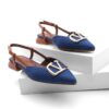 Marjin Women's Pointed Toe Open Back With Buckle Flatts