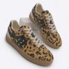 Marjin Women's Sneaker Lace-Up Flat Sole Sports Shoes Tione Leopard