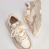 Marjin Women's Sneaker Thick Sole Laced Sneakers Gonlez Beige