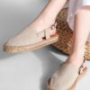 Marjin Women's Straw Detailed Closed Espadrilles Sandals Daily Nineteen Beige Sandals.