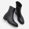 Marjin Women's Zippered Casual Boots Huna Black