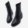 Marjin Women's Zippered Daily Boots Black Befor