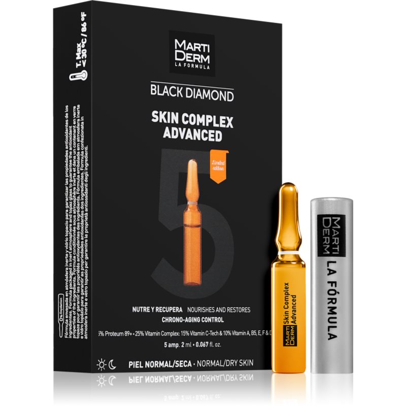 MartiDerm Black Diamond Skin Complex Advanced ampullák fáradt bőrre 5x2 ml-ár
