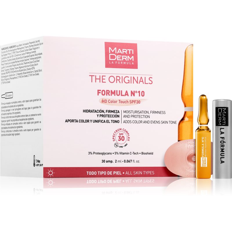 MartiDerm The Originals Formula Nº10 HD Color Touch hidratáló arcszérum C vitamin SPF 30 30x2 ml-ár