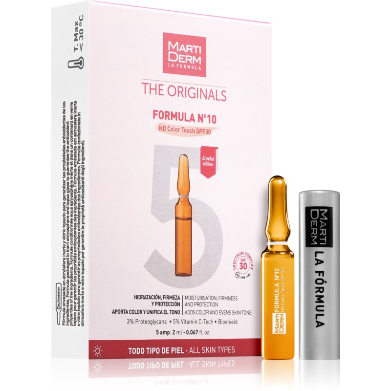 MartiDerm The Originals Formula Nº10 HD Color Touch hidratáló arcszérum C vitamin SPF 30 5x2 ml-ár