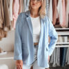 Marynarka damska one size oversize RESIDAL błękitna Dstreet