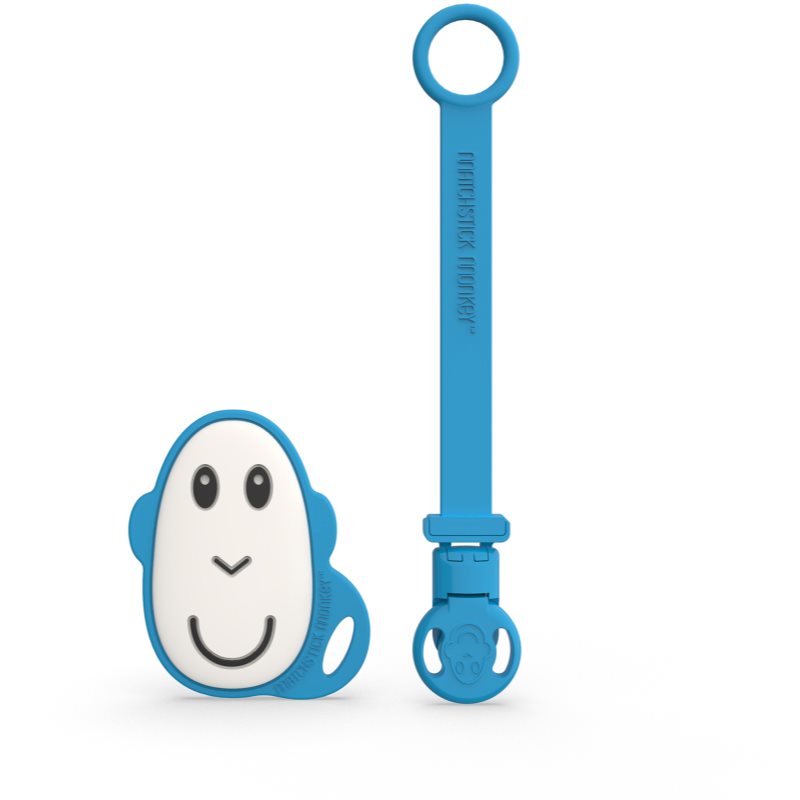 Matchstick Monkey Flat Face Teether & Soother Clip ajándékszett gyermekeknek Blue-Ár